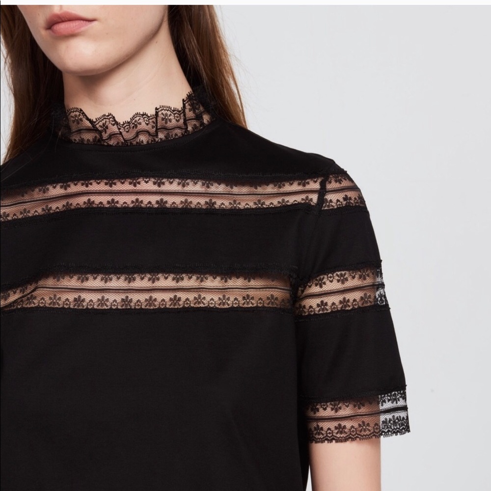 Sandro Paris Lace Cotton Top